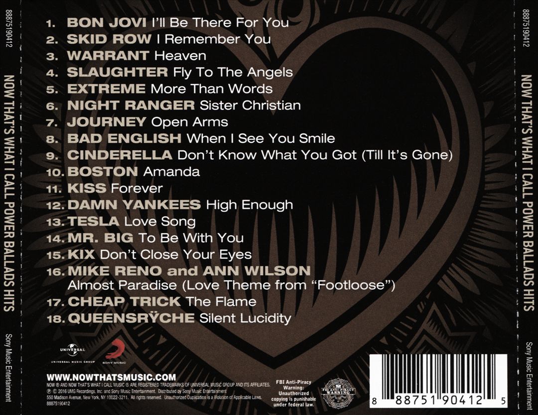 Now That's What I Call Power Ballads: Hits cover art