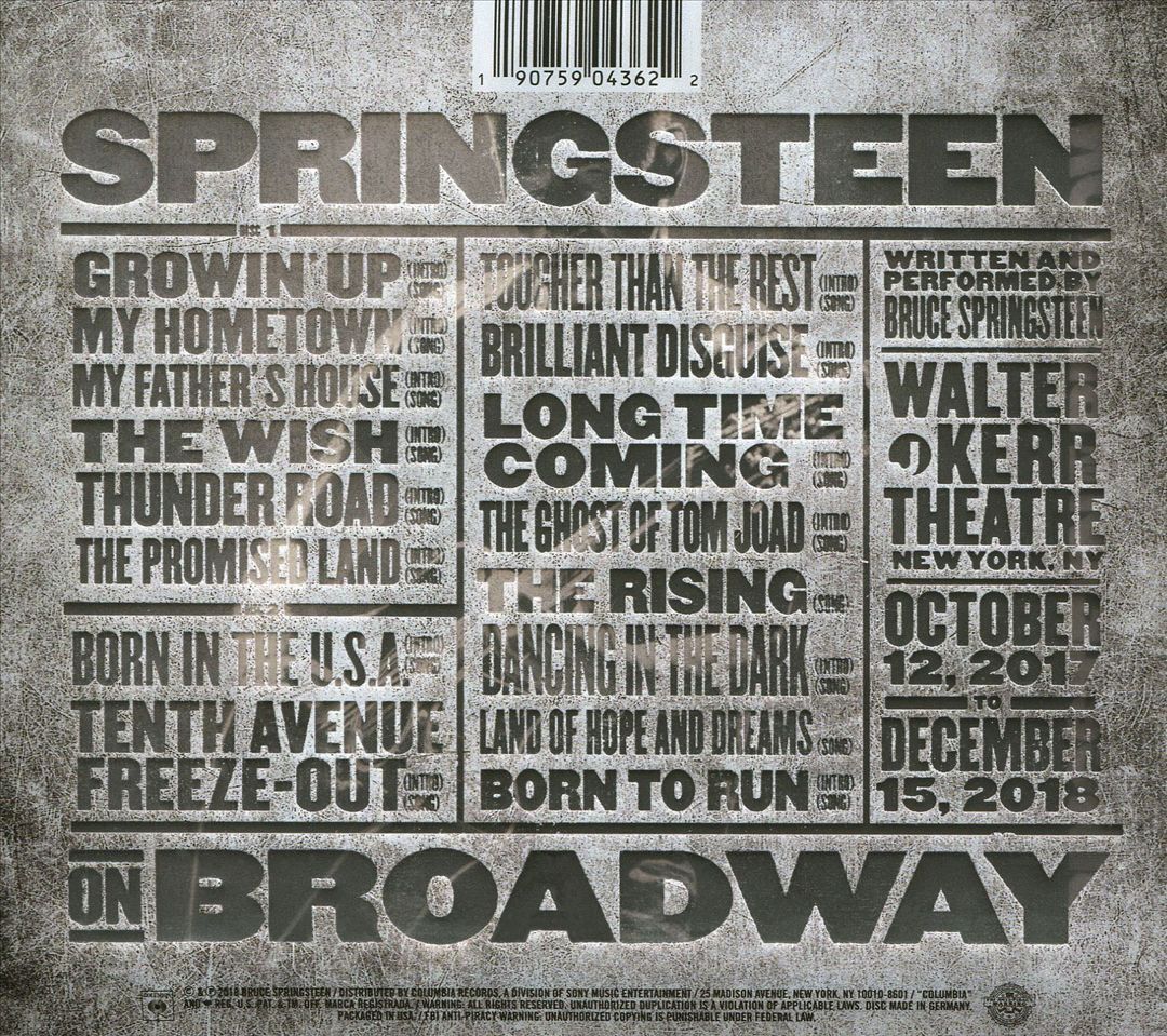 Springsteen on Broadway cover art