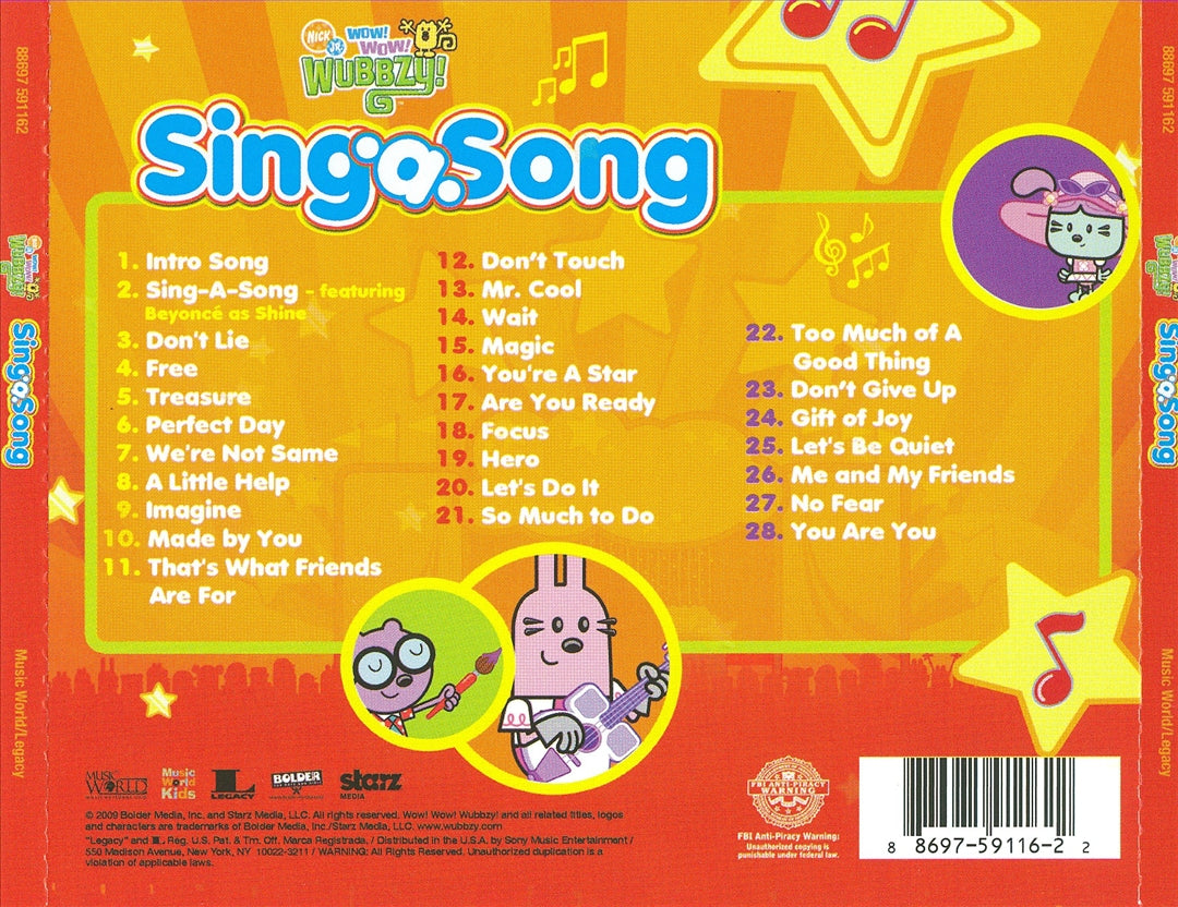 Wow! Wow! Wubbzy! Sing A Song cover art