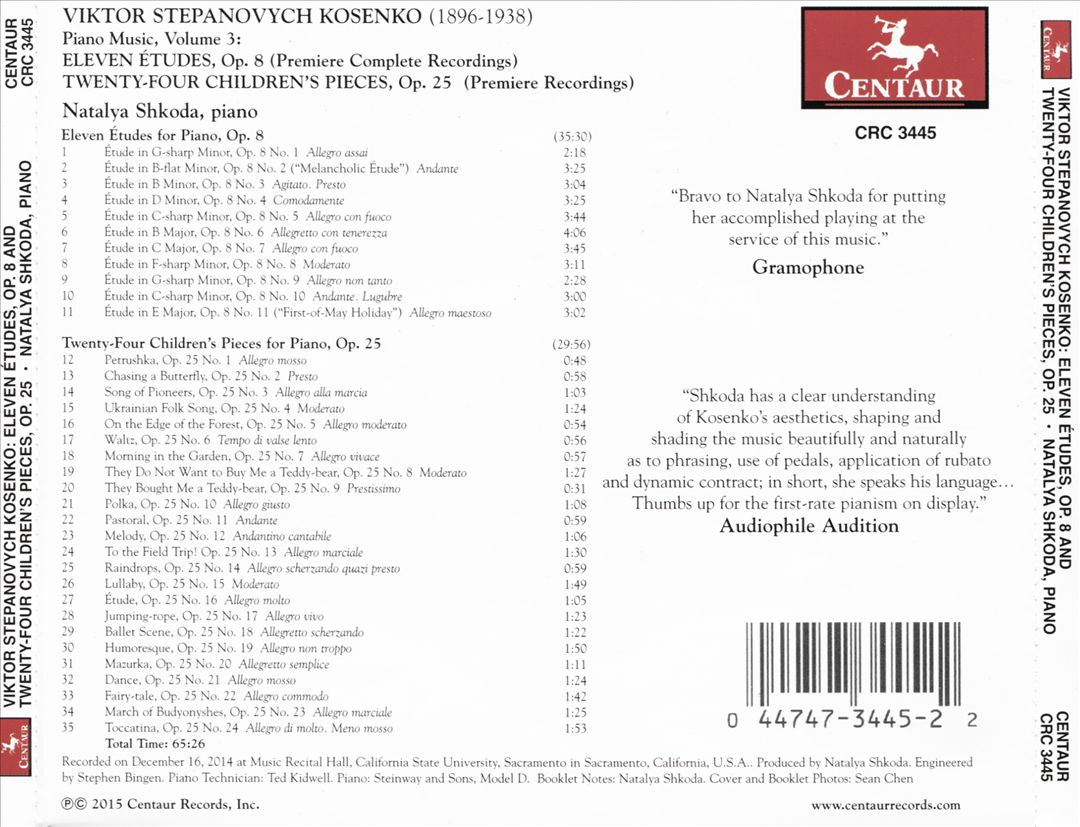 Viktor Stepanovych Kosenko: Piano Music, Vol. 3 cover art