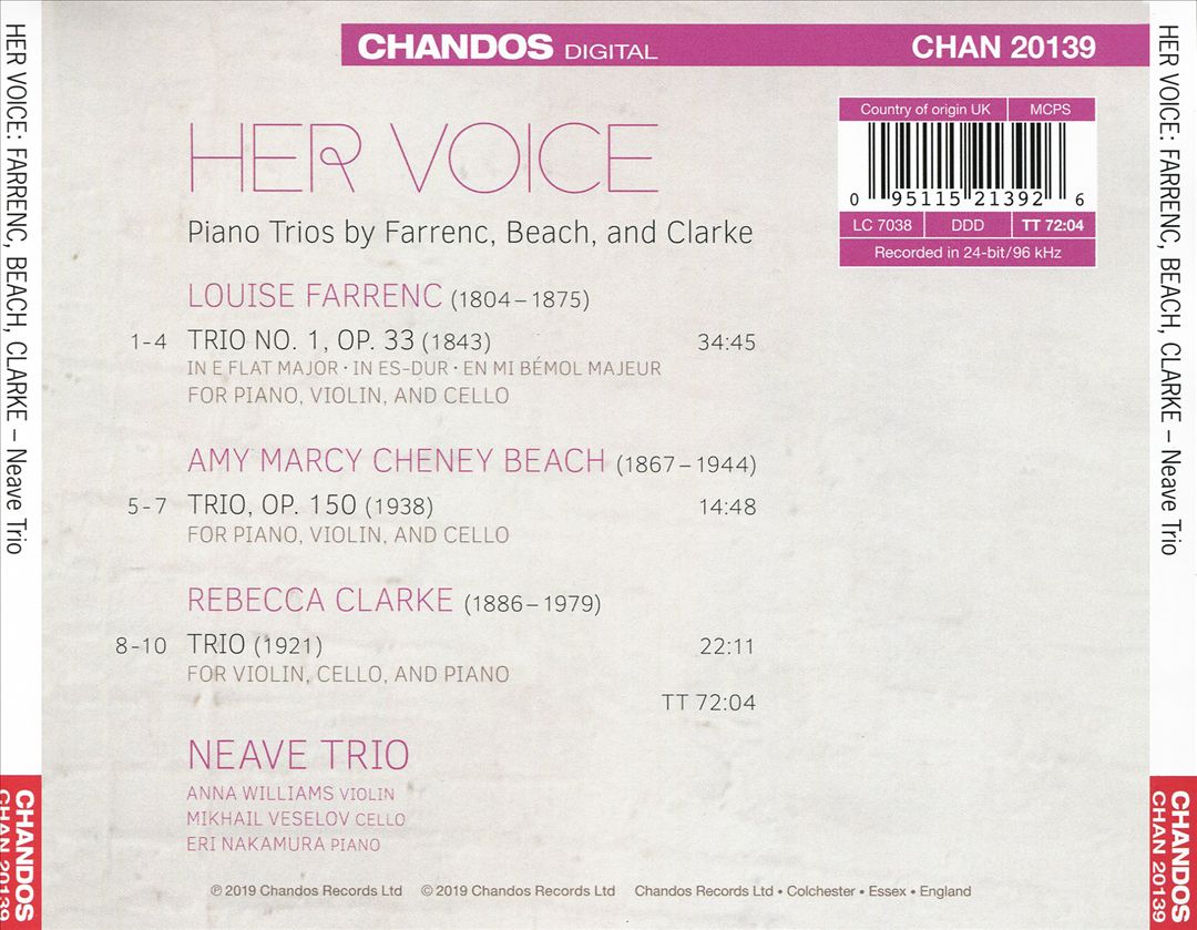 Her Voice: Beach, Clarke, Farrenc cover art