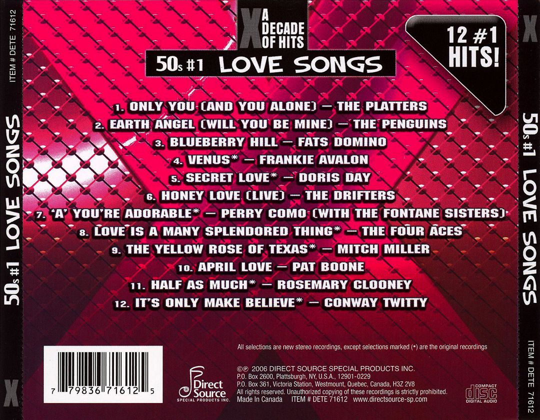 50s #1 Love Songs cover art