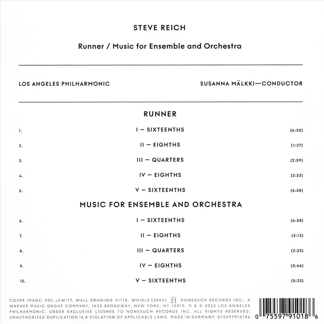 Steve Reich: Runner; Music for Ensemble and Orchestra cover art
