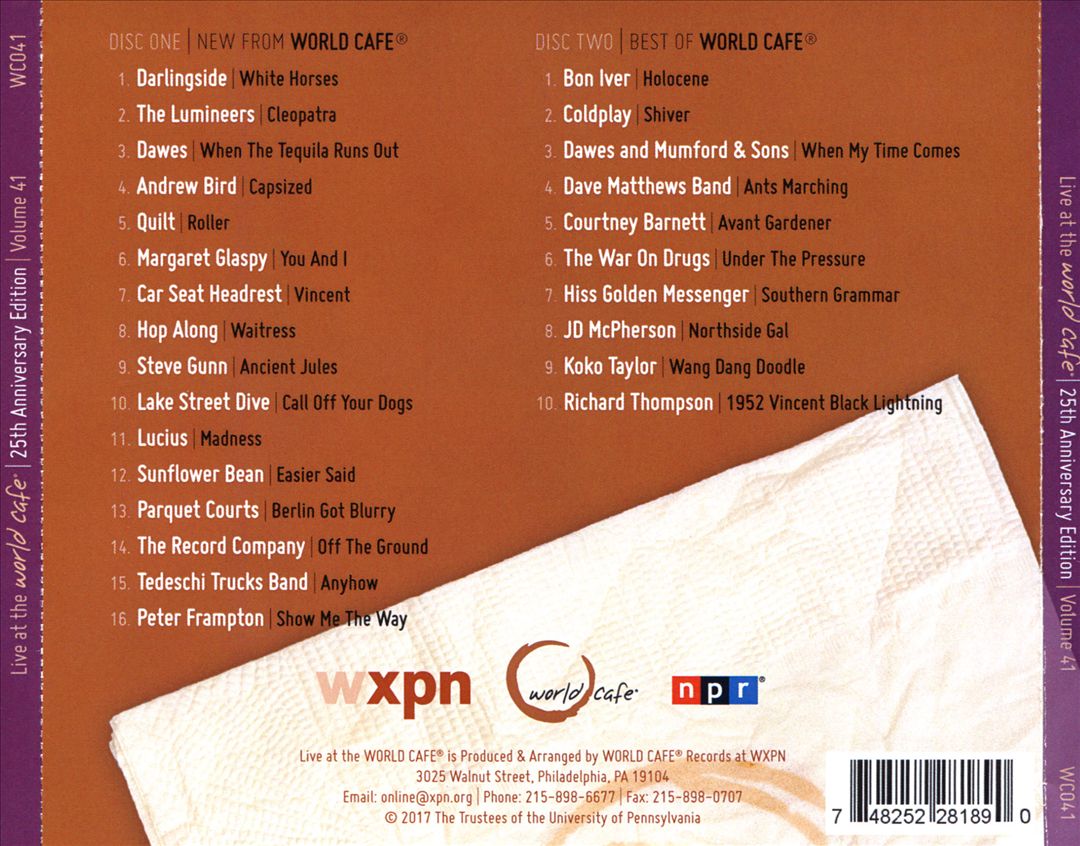 Live at the World Cafe cover art