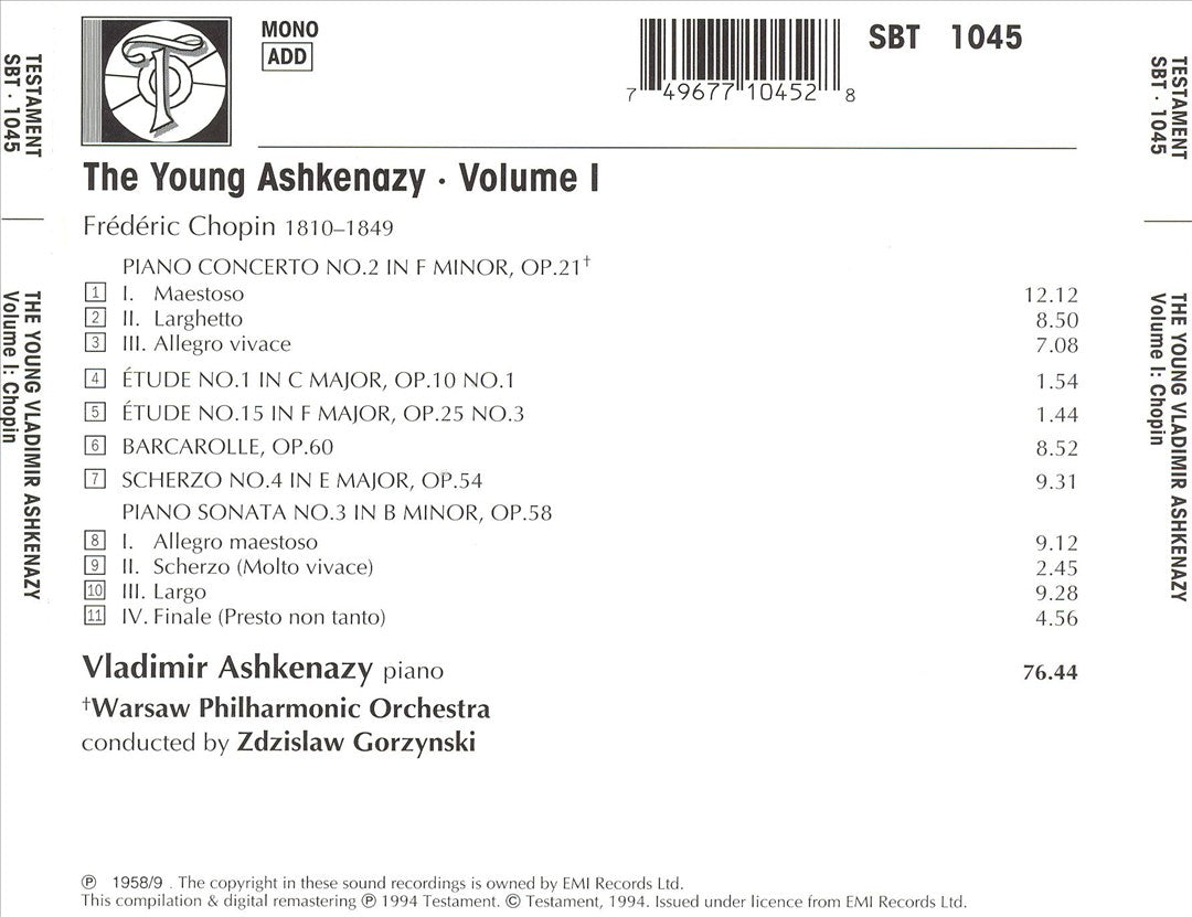 Young Ashkenazy, Vol. 1: Chopin cover art