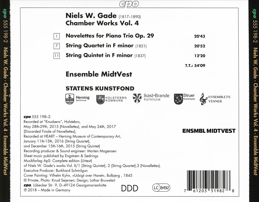 Niels W. Gade: Chamber Works, Vol. 4 - Novelettes, Op. 29; String Quartet in F minor; String Quintet in F minor cover art