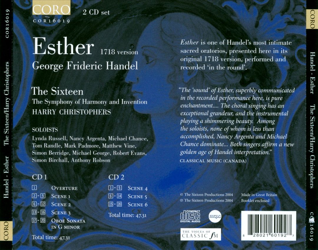 Handel: Esther (1718 version) cover art