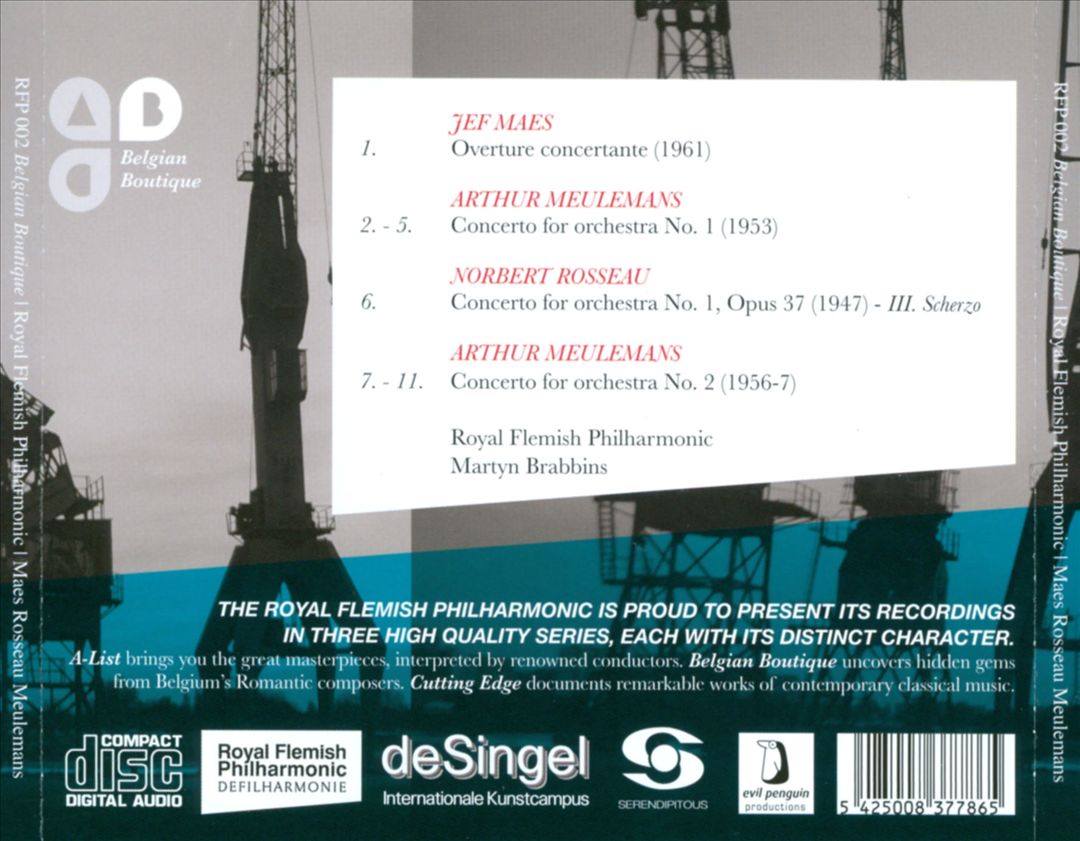 Maes, Rosseau, Meulemans: Concertos for Orchestra cover art