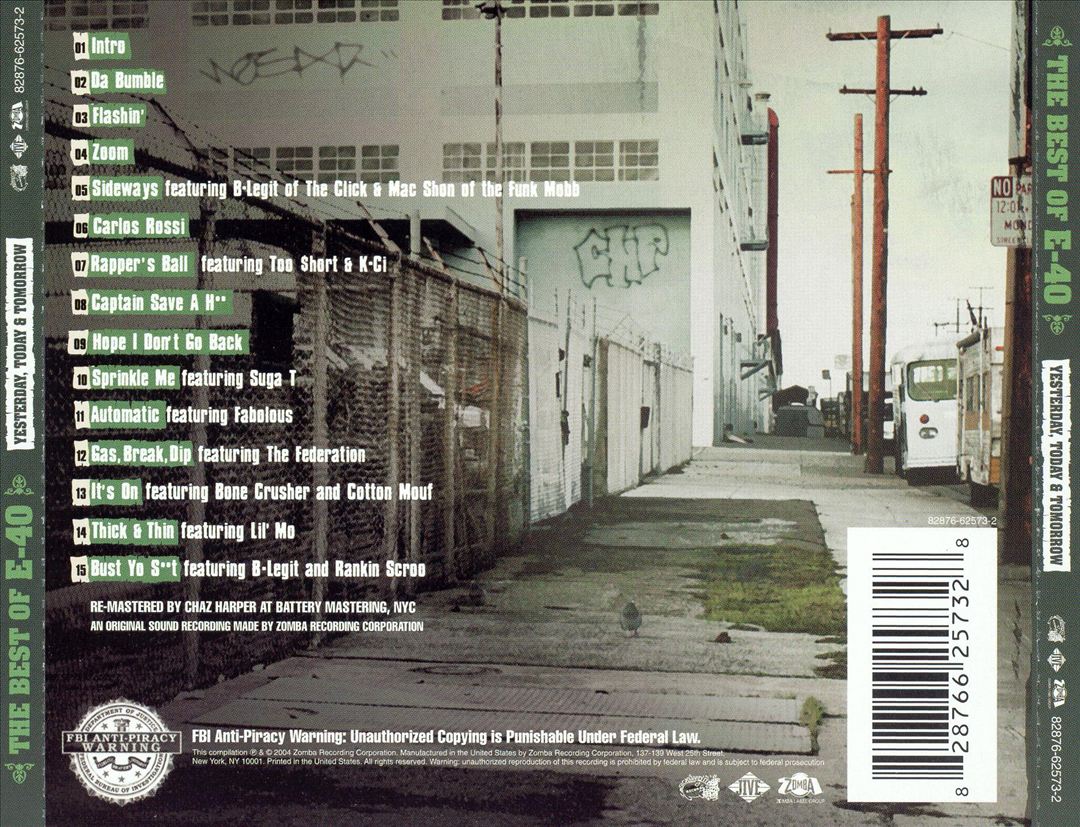 Best of E-40: Yesterday, Today & Tomorrow [Clean] cover art
