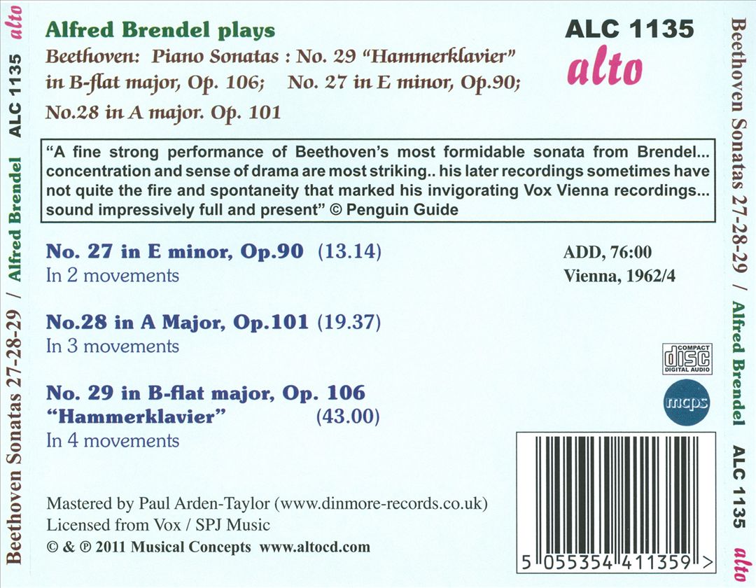 Beethoven: Piano Sonatas Nos. 27-29 cover art