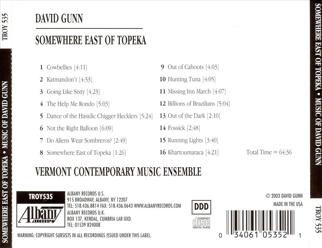David Gunn: Somewhere East of Topeka cover art