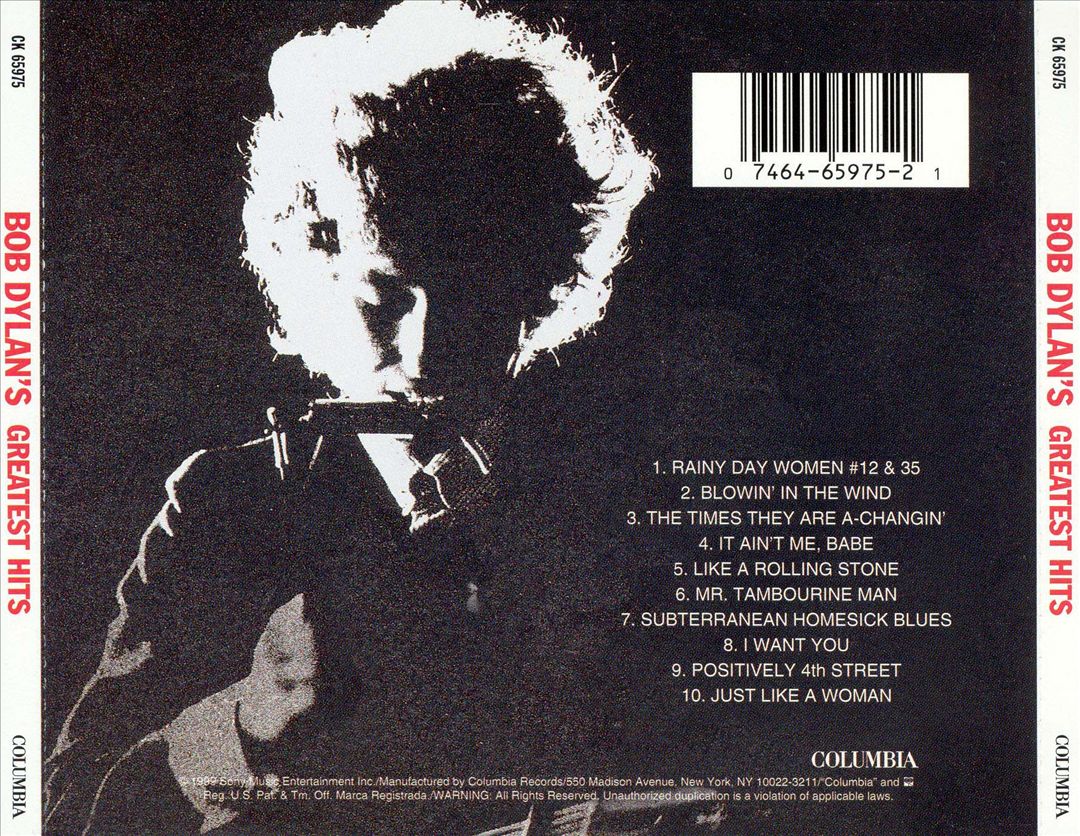 Bob Dylan's Greatest Hits cover art