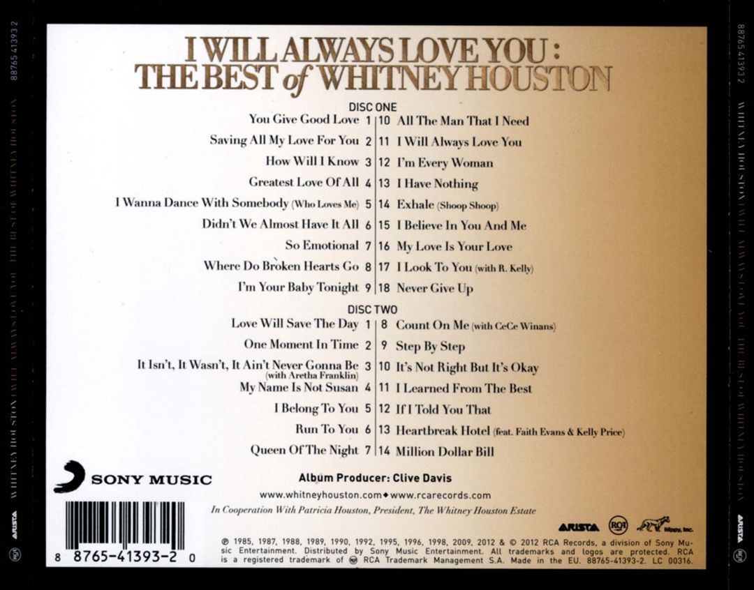 I Will Always Love You: The Best of Whitney Houston cover art