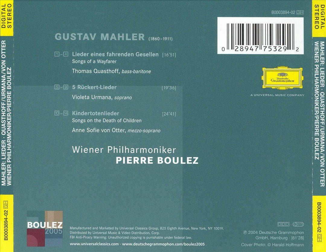 Mahler: Lieder cover art