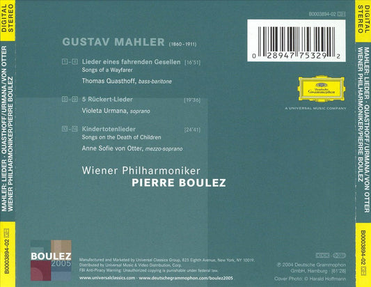 Mahler: Lieder cover art