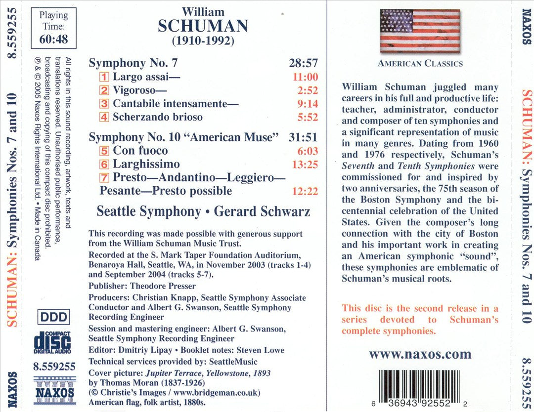 William Schuman: Symphonies Nos. 7 & 10 cover art