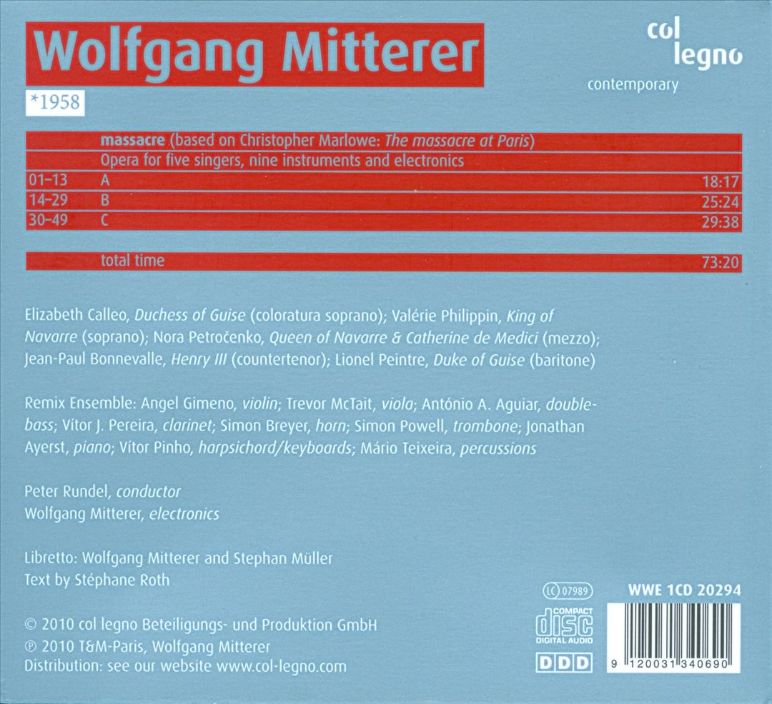 Wolfgang Mitterer: Massacre cover art