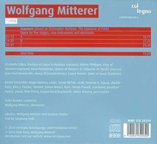 Wolfgang Mitterer: Massacre cover art