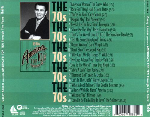 Casey Kasem: America's Top 10 Through Years - The 70's cover art