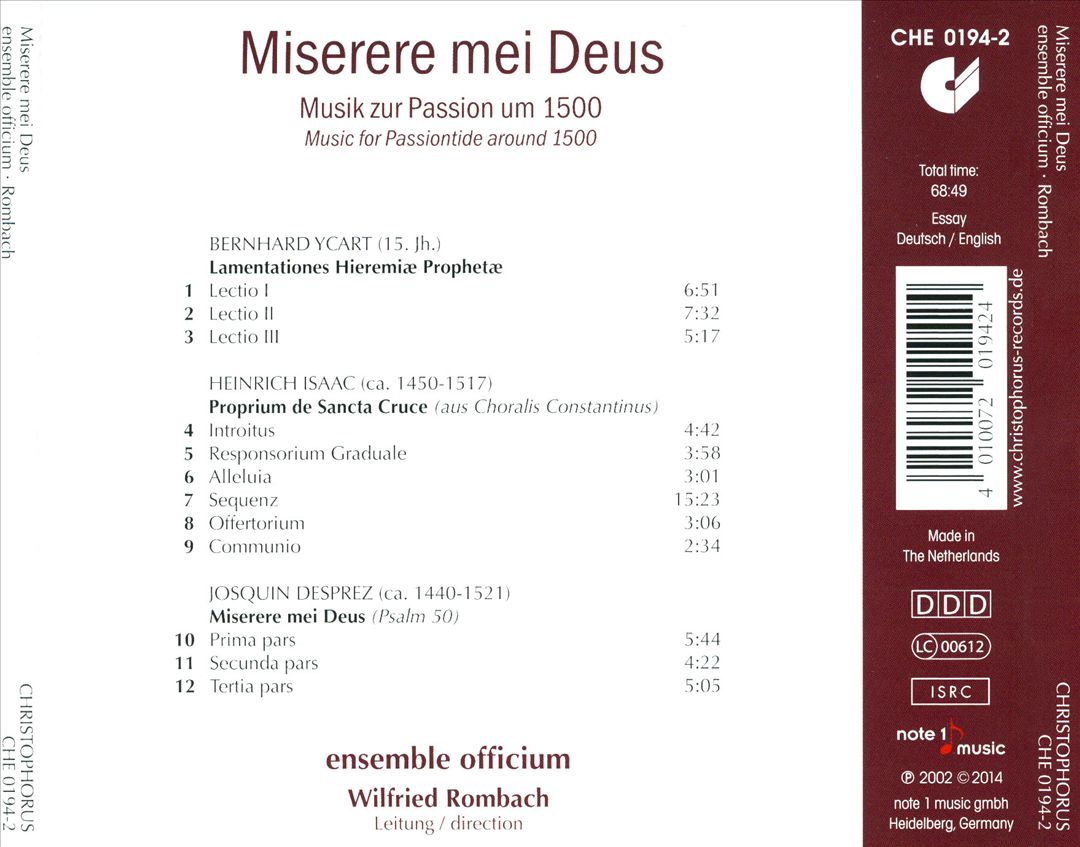 Miserere mei Deus cover art