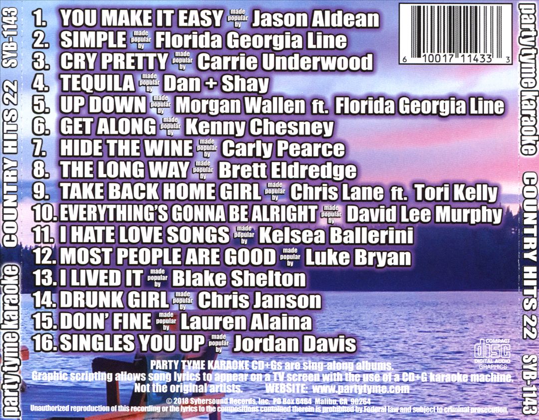 Party Tyme Karaoke: Country Hits, Vol. 22 cover art
