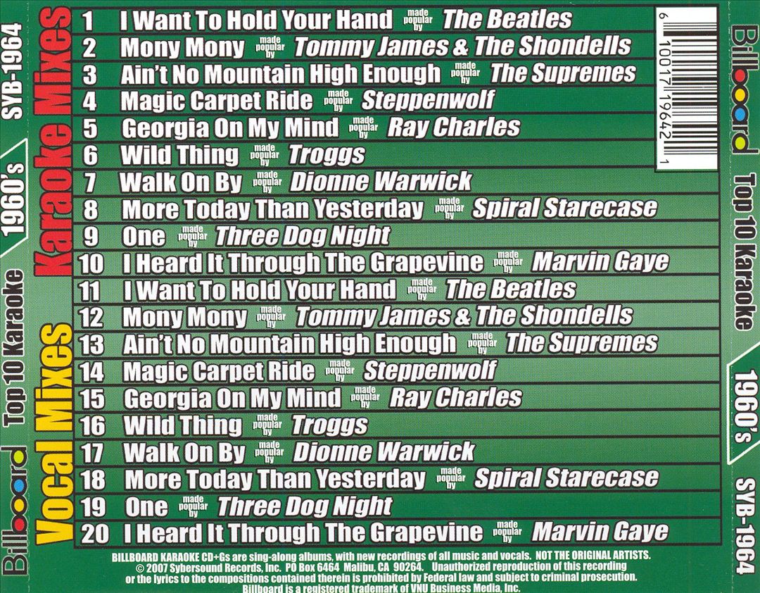 Billboard Top 10 Karaoke: 1960's, Vol. 4 cover art
