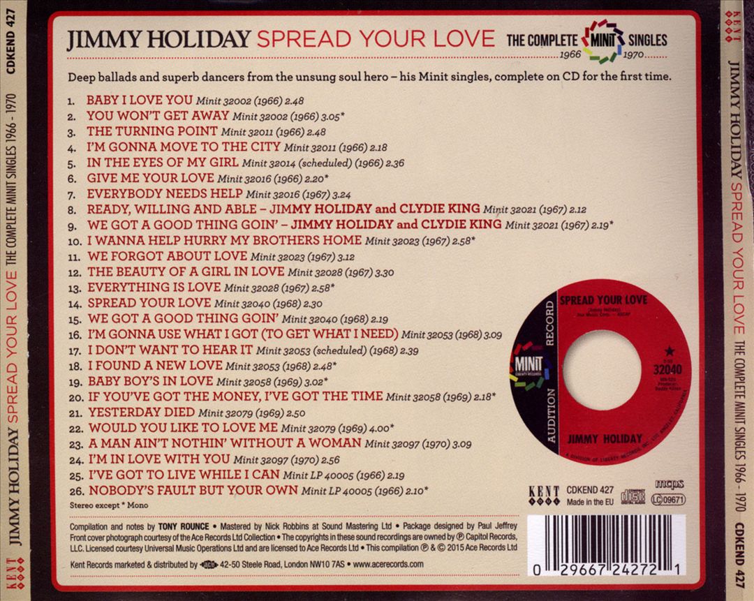 Spread Your Love: The Complete Minit Singles 1966-1970 cover art