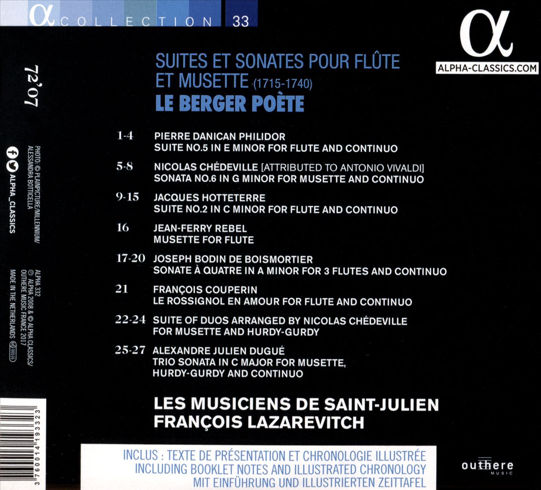 Berger Poète: Suites et Sonates pour Flûte et Musette cover art