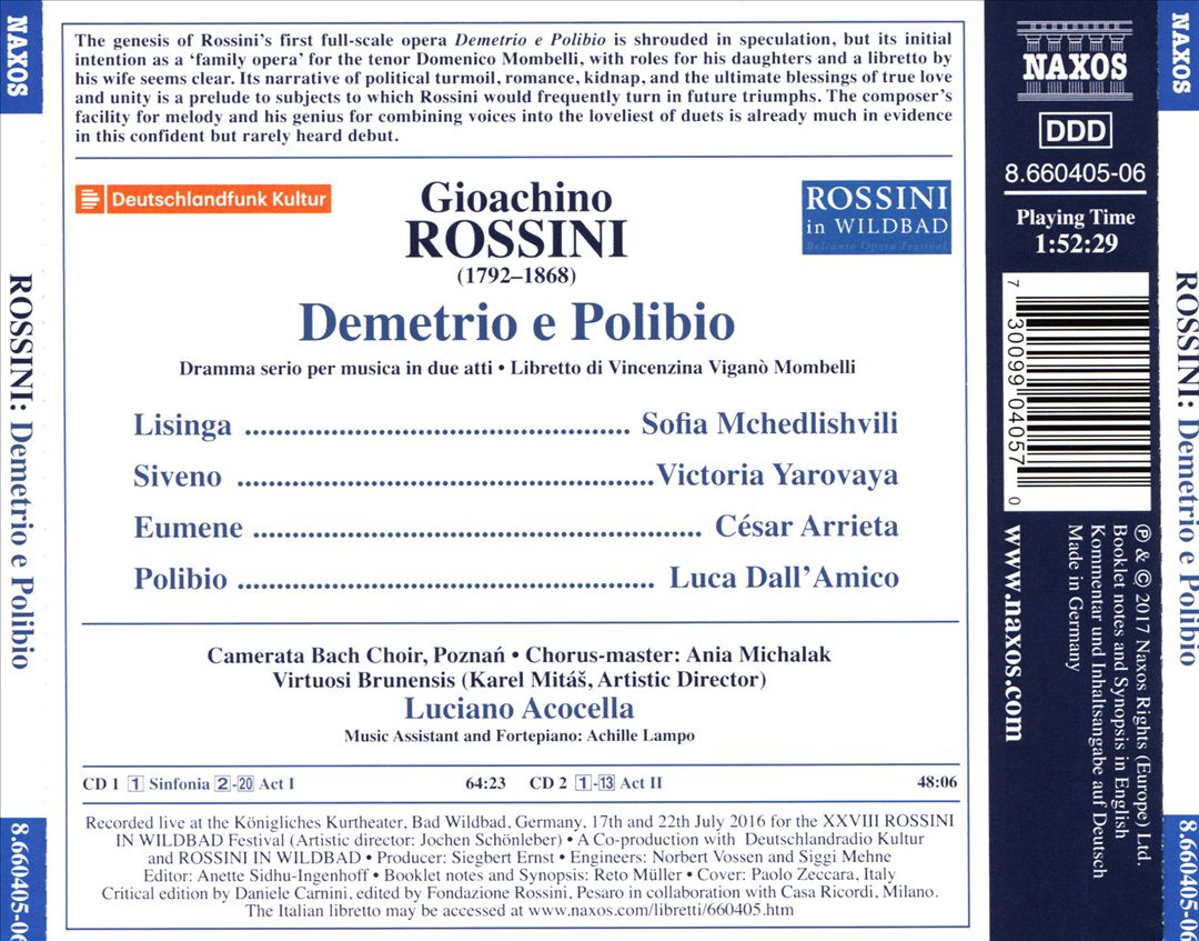Gioachino Rossini: Demetrio e Polibio cover art
