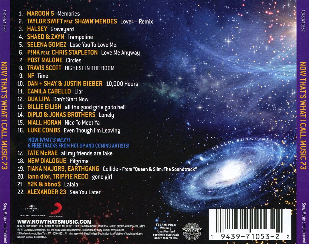 Now That's What I Call Music, Vol. 73 [2020] cover art