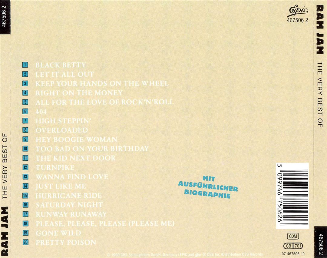 Very Best of Ram Jam cover art