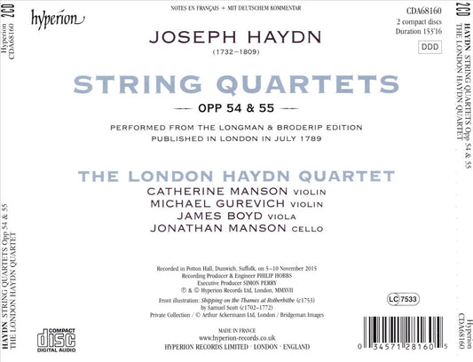 Haydn: String Quartets Opp. 54 & 55 cover art