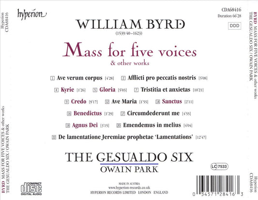 Byrd: Mass for Five Voices cover art