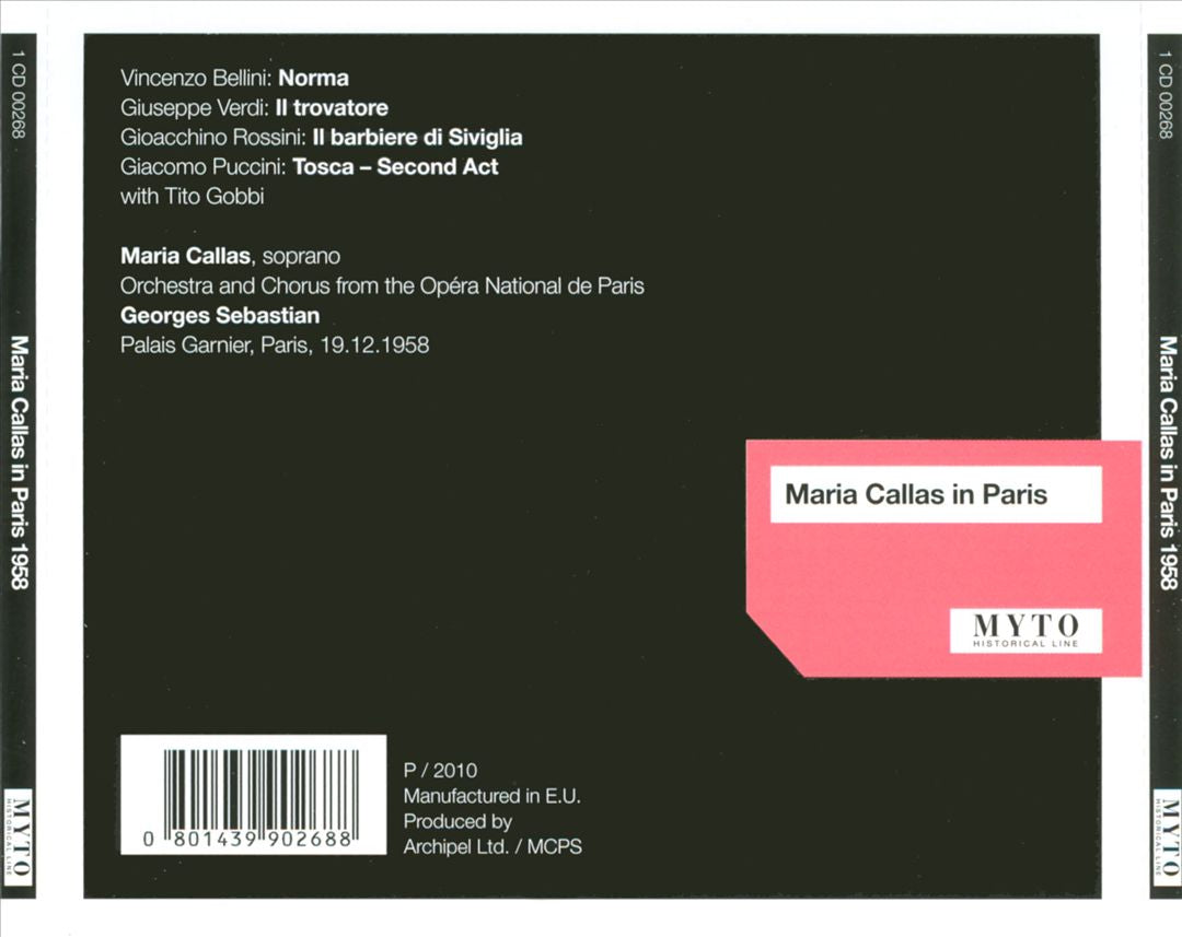 Maria Callas in Paris, 1958 cover art