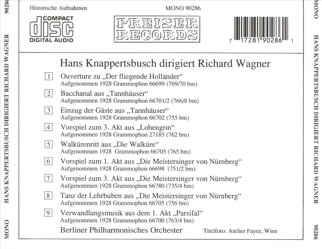Knappertsbusch conducts Wagner cover art
