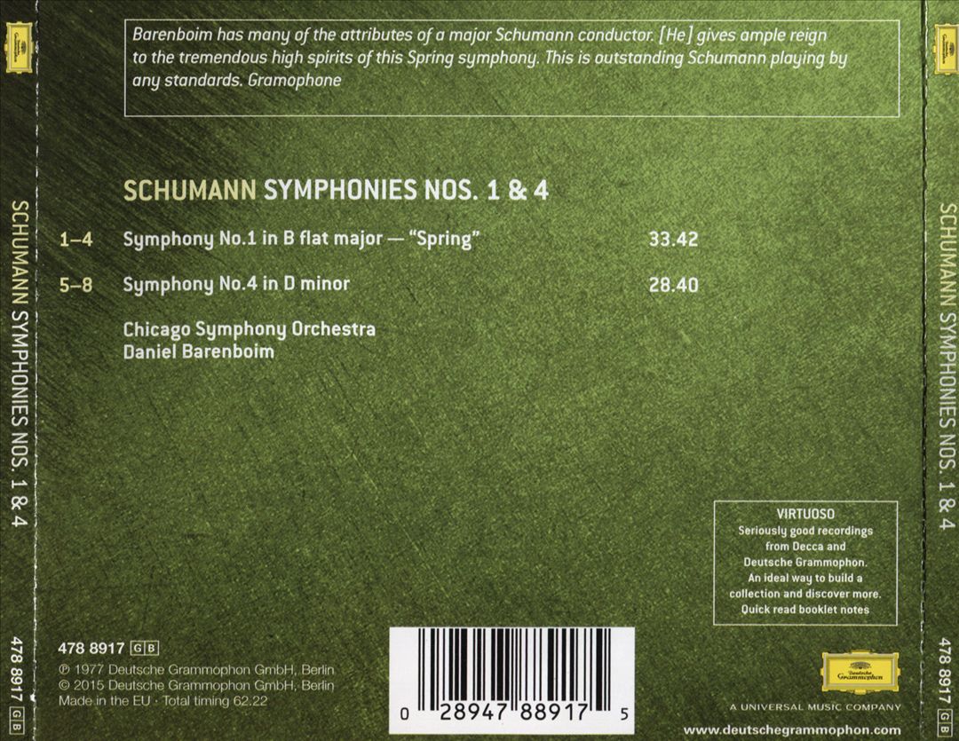 Schumann: Symphonies No. 1 'Spring' & No. 4 cover art