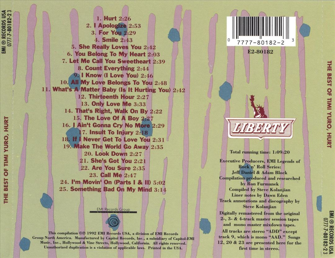 Hurt: The Best of Timi Yuro cover art