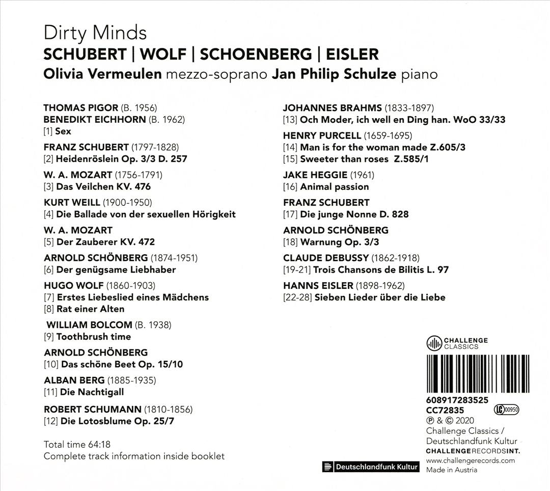Dirty Minds: Schubert, Wolf, Schoenberg, Eisler cover art