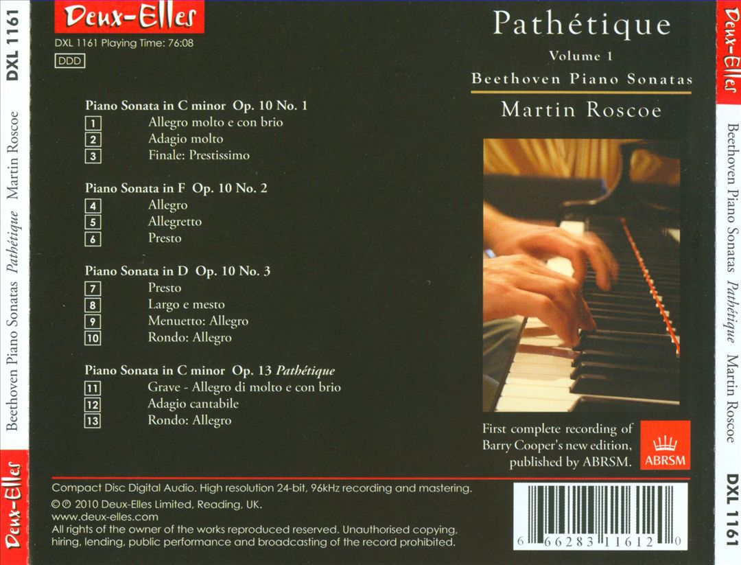 Beethoven Piano Sonatas, Vol. 1: Pathétique - Opp. 10 & 13 cover art