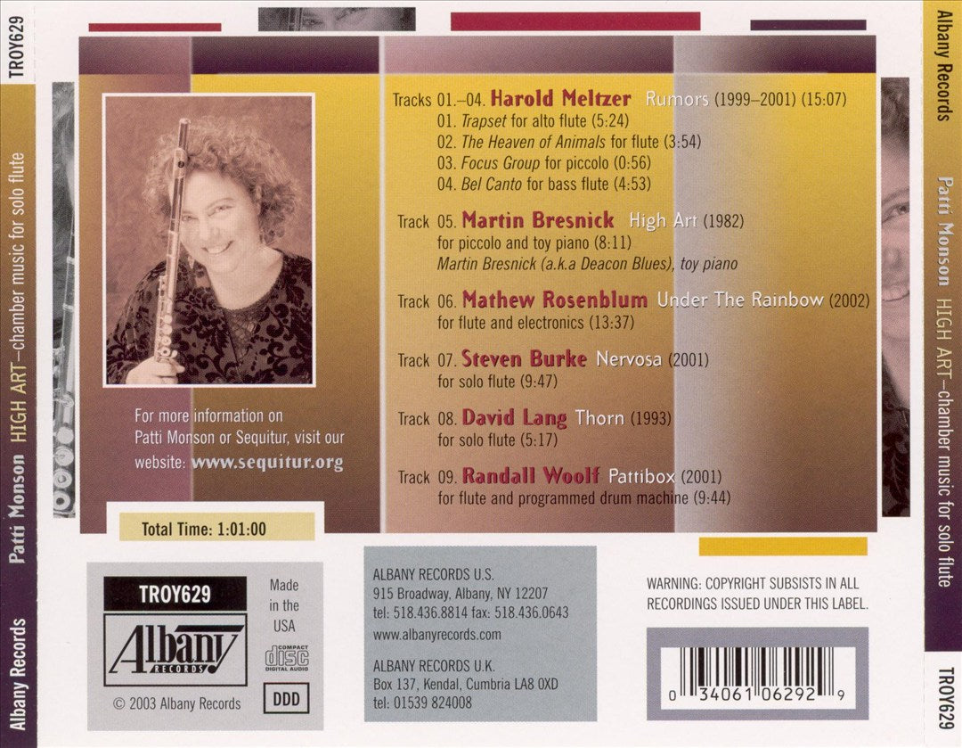 High Art: Chamber Music for Solo Flute cover art