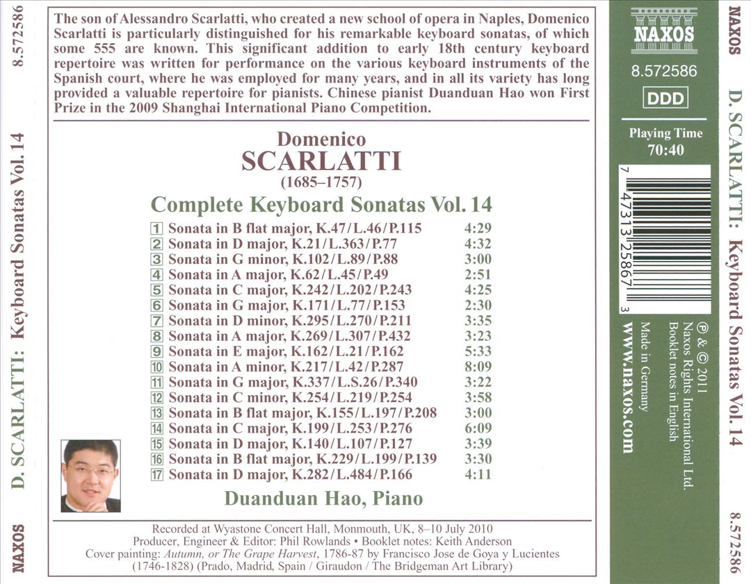 Domenico Scarlatti: Complete Keyboard Sonatas, Vol. 14 cover art