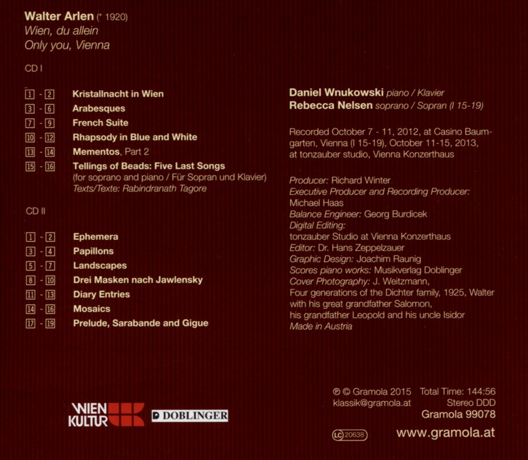 Walter Arlen: Wien, du Allein cover art