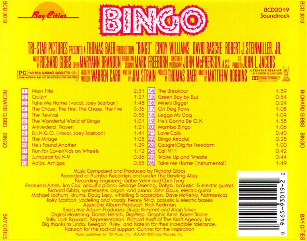Bingo [Original Soundtrack US] cover art