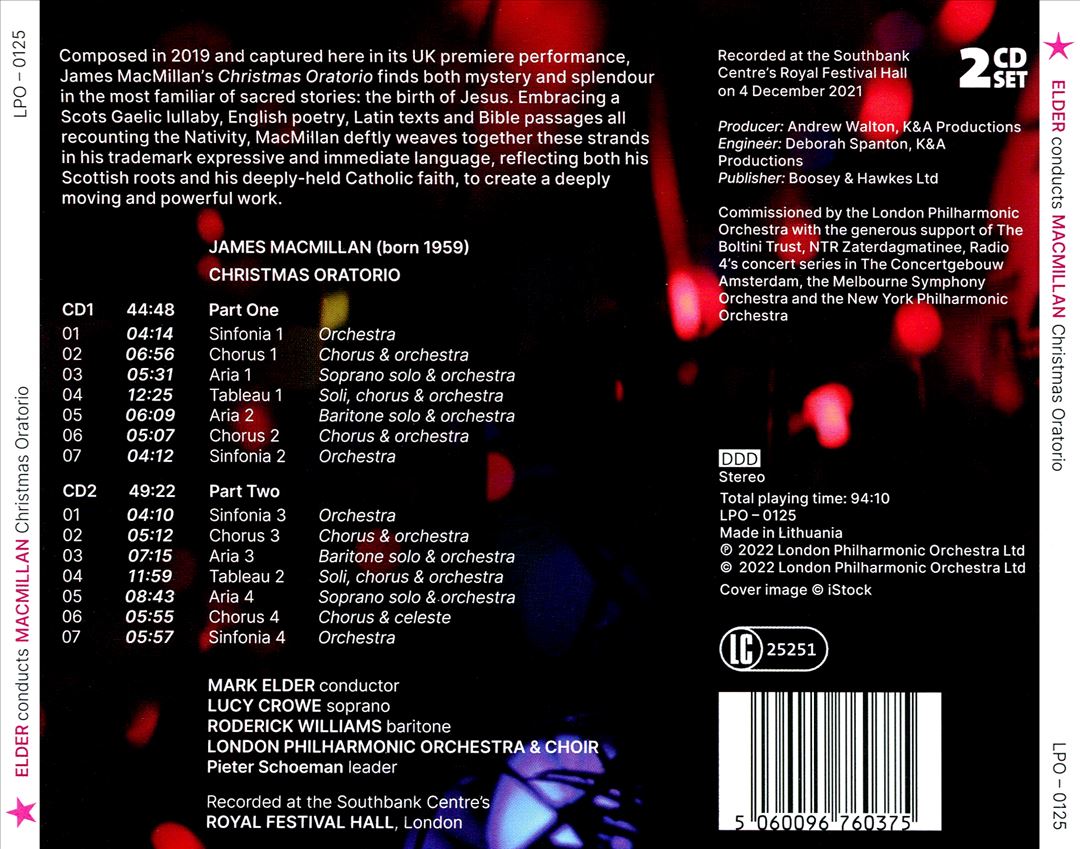 James Macmillan: Christmas Oratorio cover art