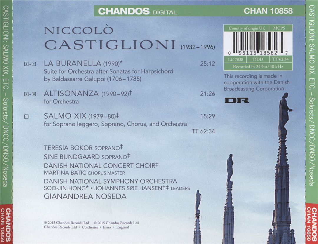 Niccolò Castiglioni: La Buranella; Altisonanza; Salmo XIX cover art