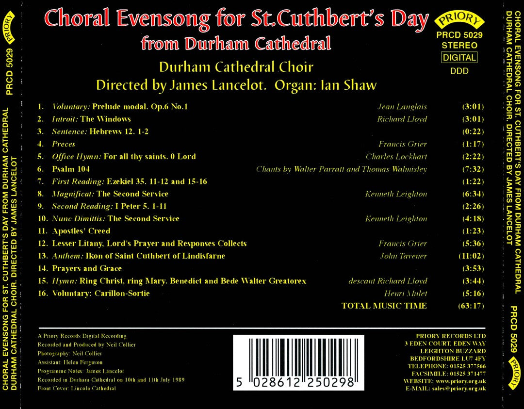 Choral Evensong for St. Cuthbert's Day cover art