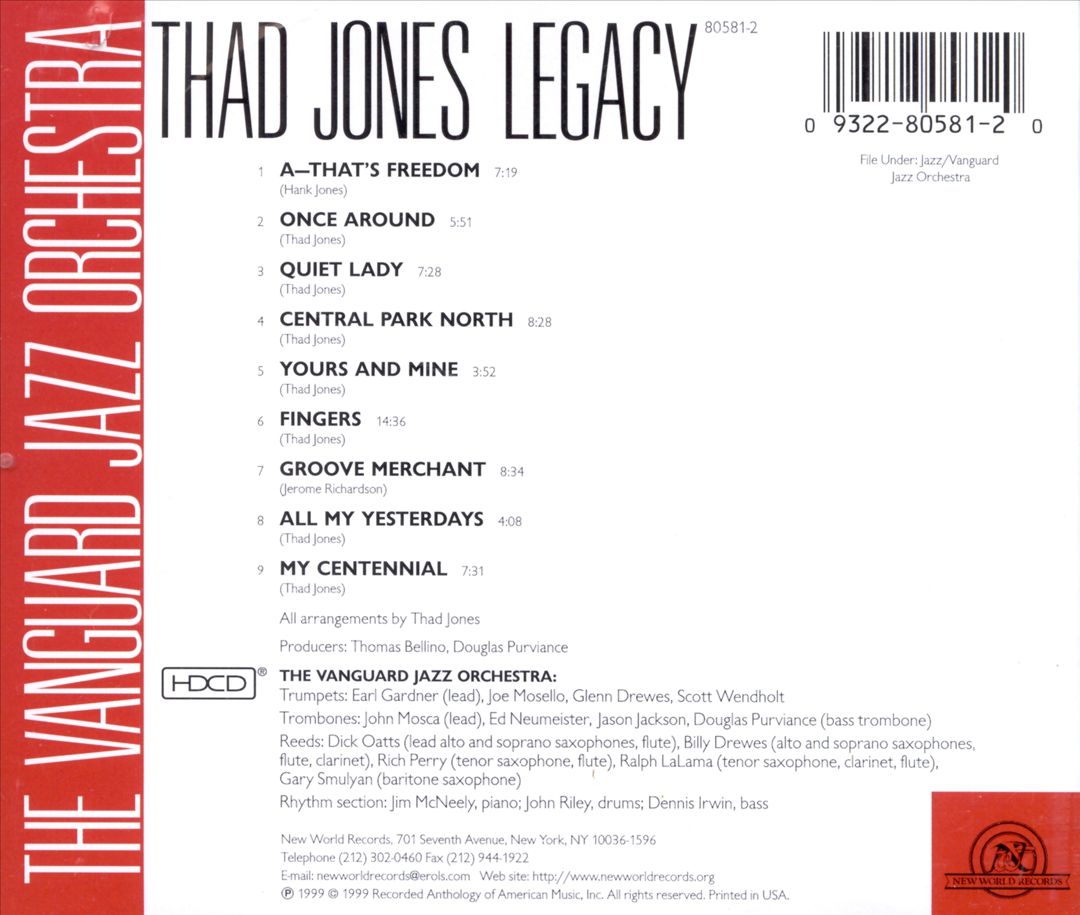Thad Jones Legacy cover art