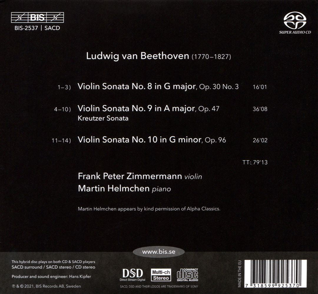 Beethoven: The Violin Sonatas - Sonatas 8-10 cover art