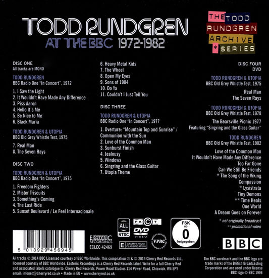 Todd Rundgren at the BBC: 1972-1982 [CD/DVD] cover art