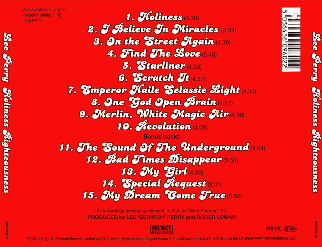 Holiness Righteousness cover art